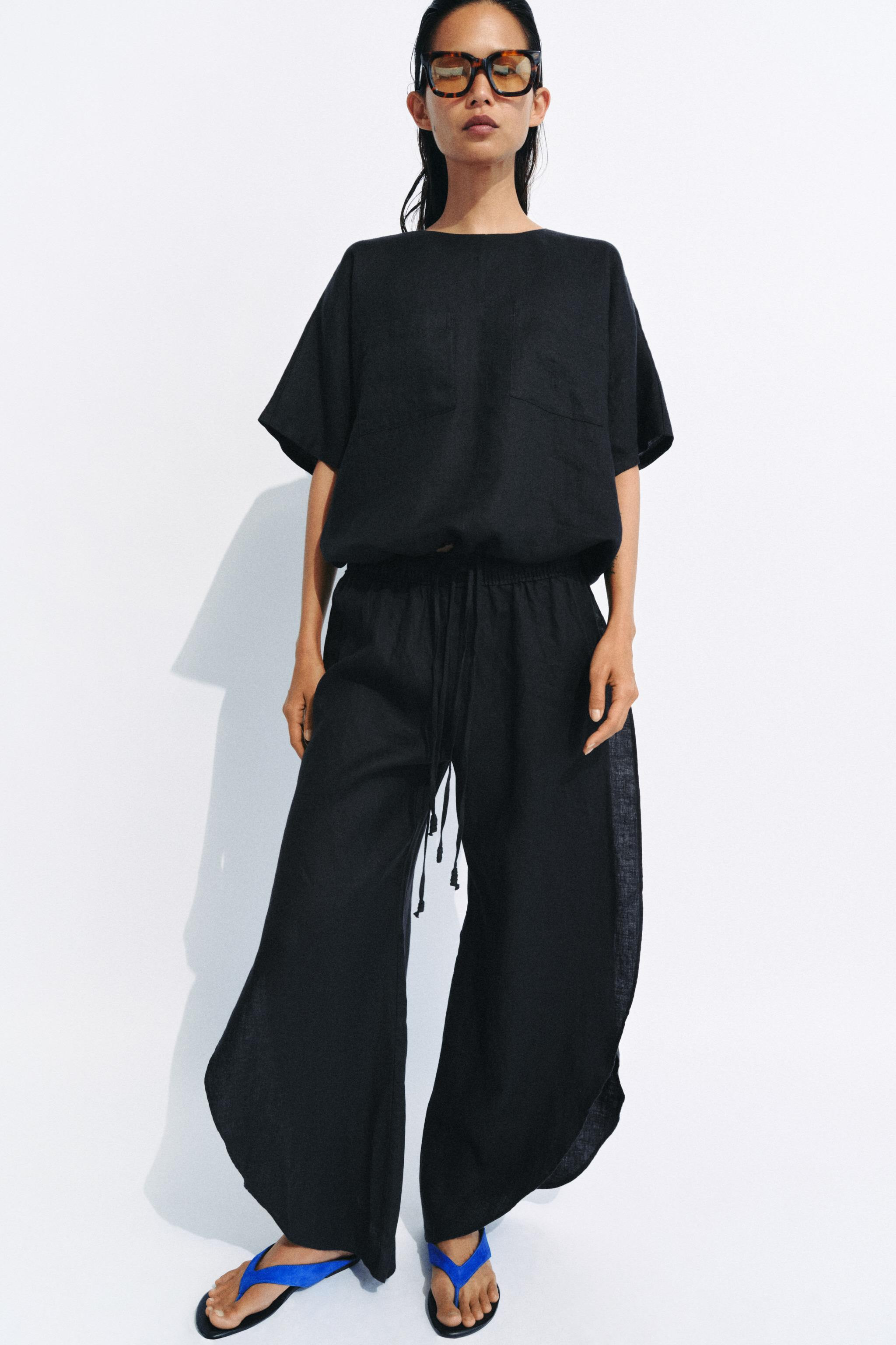 ZW COLLECTION 100% LINEN PANTS WITH VENTS | Zara US
