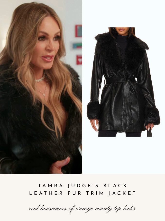 Tamra Judge's Black Leather Fur Trim Jacket 

 