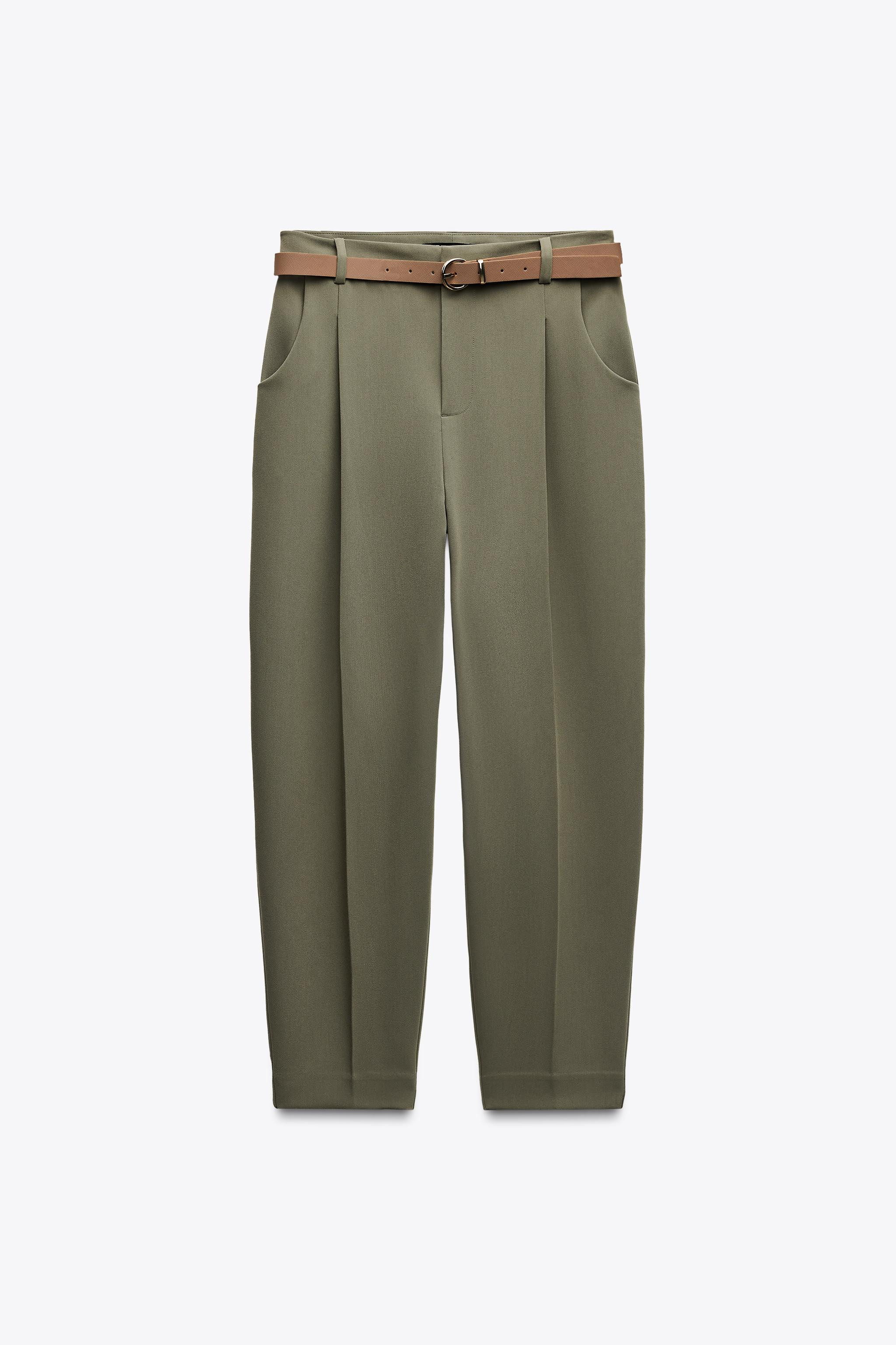 PLEATED BELTED PANTS | Zara US