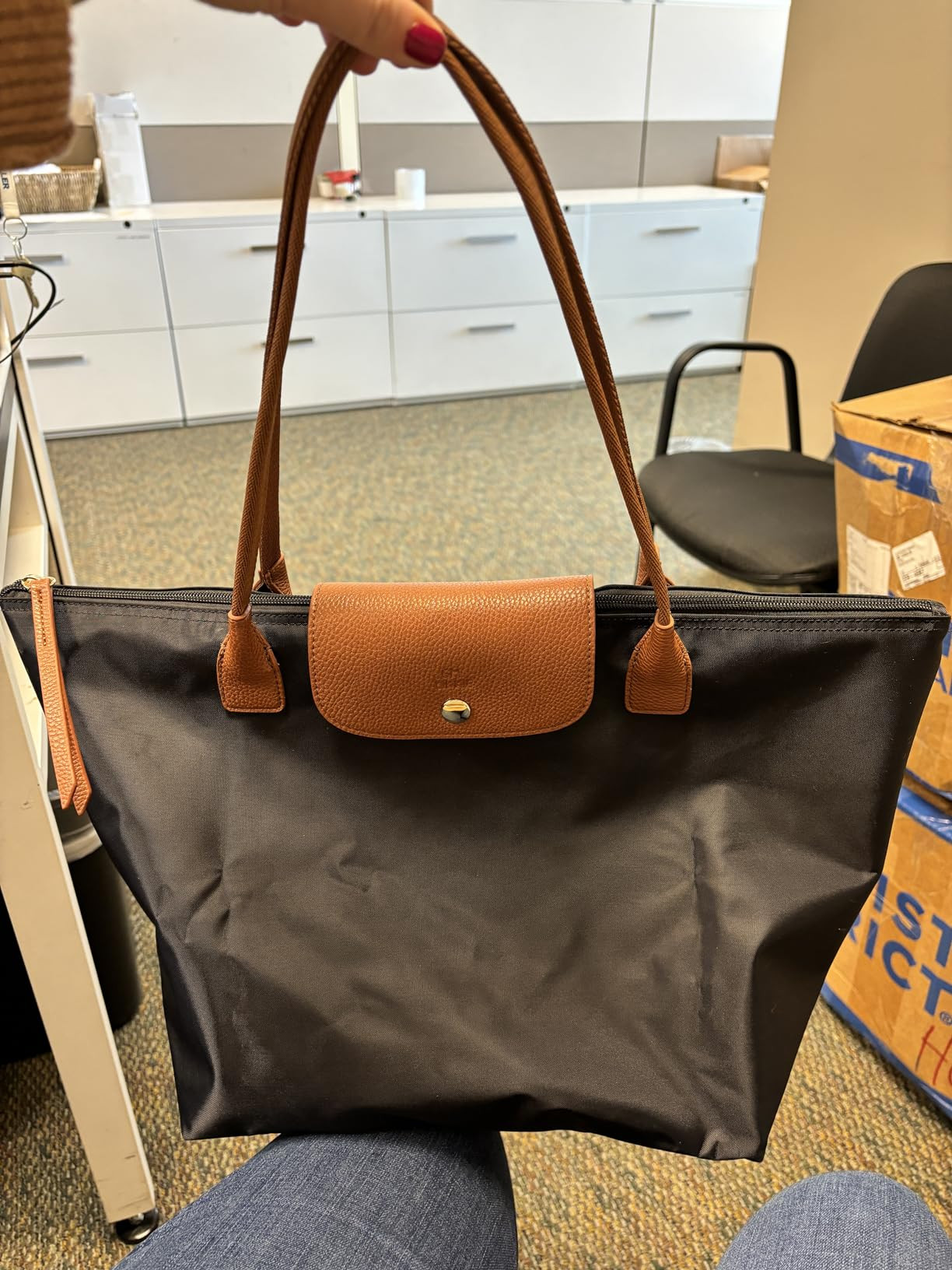 GM LIKKIE Shoulder Tote Bag for Women, Nylon Top-Handle Purse, Foldable Weekend Hobo Handbag (Black2) | Amazon (US)