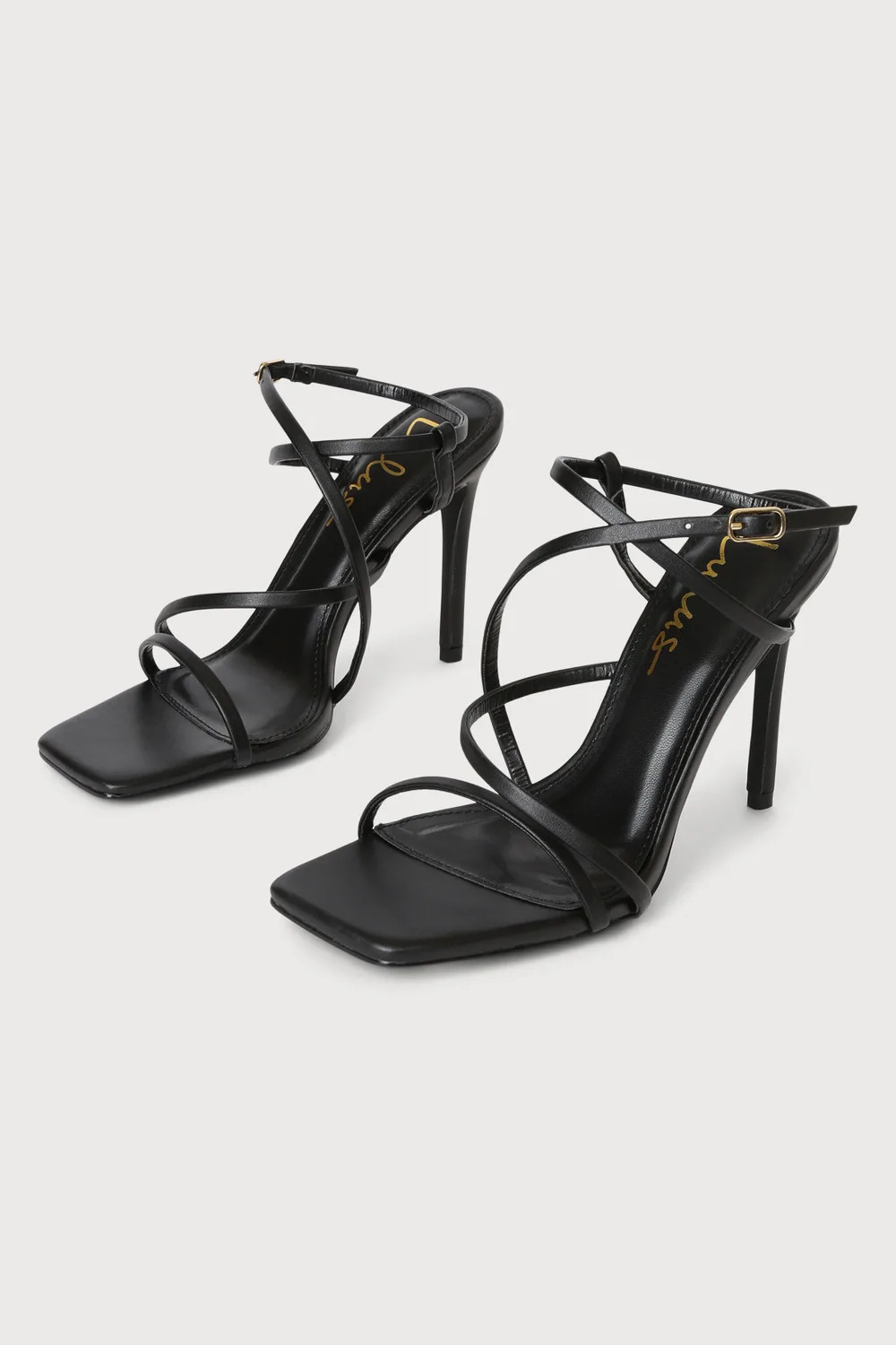 Swoy Black Strappy Ankle Strap Heels | Lulus (US)