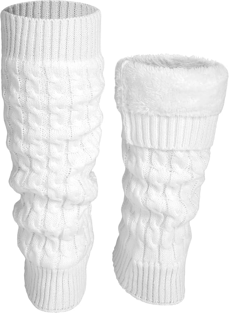 Shihanee Winter Fleece Lined Leg Warmers for Women Knit Long Leg Warmers Warm Fleece Lined Boot S... | Amazon (US)