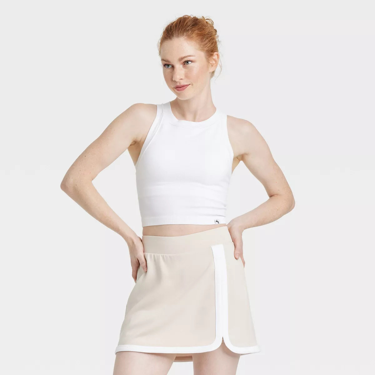 Women's Ribbed Seamless Support Tank Top - JoyLab™ White XS | Target