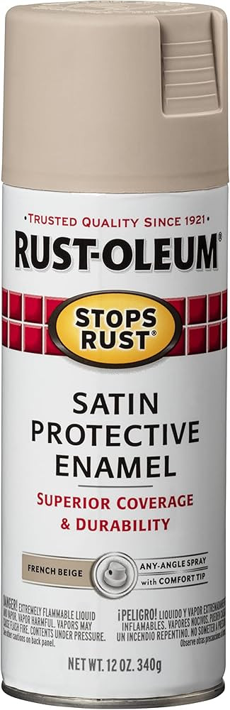 Rust-Oleum 276271 Stops Rust Spray Paint, 12 oz, Satin French Beige | Amazon (US)