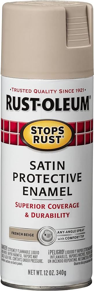 Rust-Oleum 276271 Stops Rust Spray Paint, 12 oz, Satin French Beige | Amazon (US)