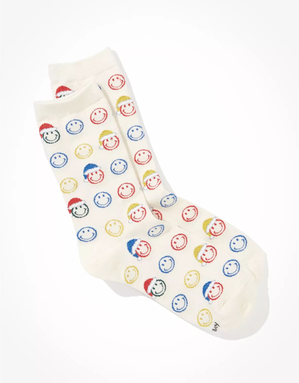 AE Christmas Smiley® Crew Socks | American Eagle Outfitters (US & CA)
