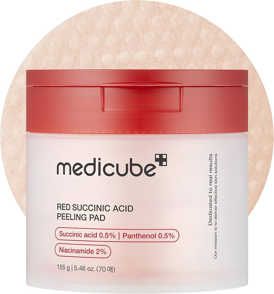 Medicube Red Succinic Acid Panthenol Facial Peeling Pads - Exfoliating Toner Pads for Breakout-Pr... | Amazon (US)