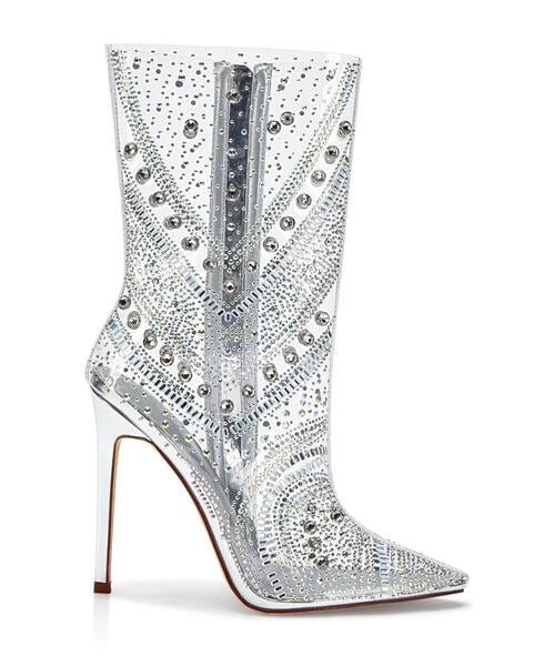 NABILA-SILVER CINDERELLA BOOTIE | Azalea Wang
