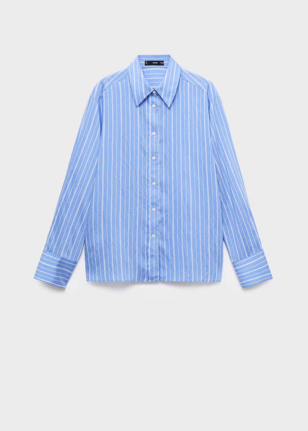 Striped straight shirt blue - Woman - 10 - MANGO | Mango (US/MX/AU)