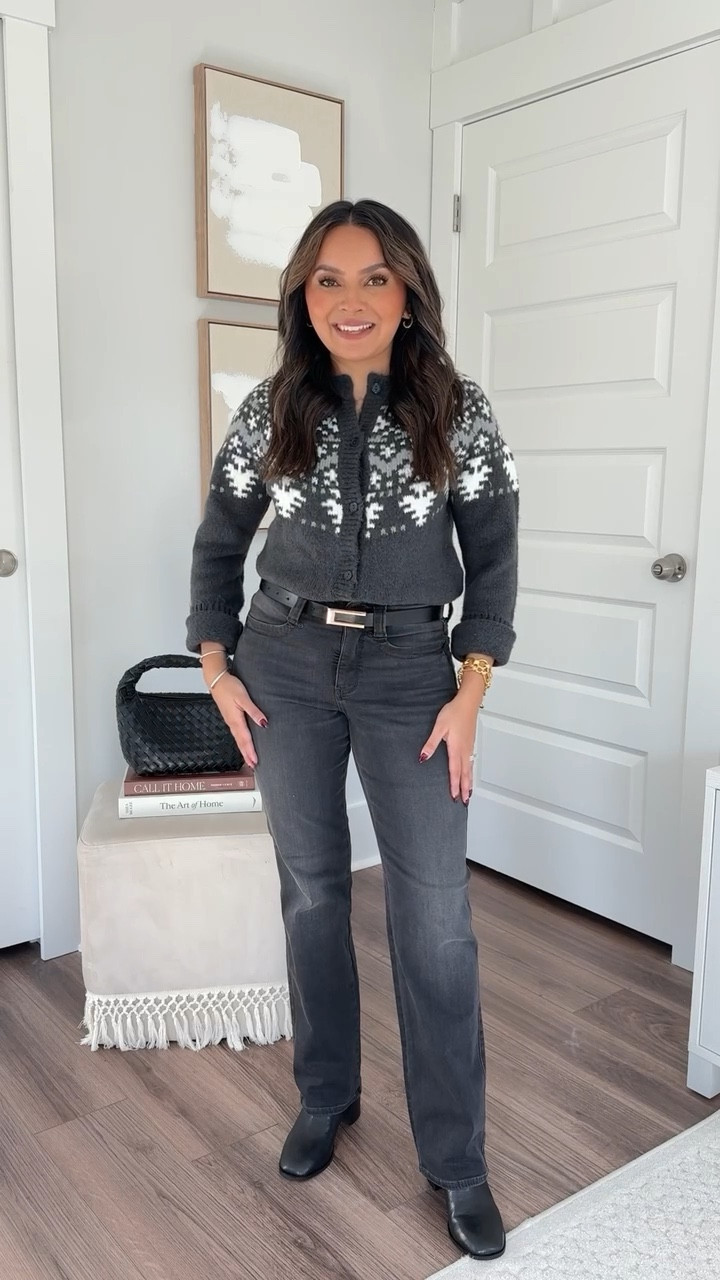 Use code RACHEL25 for 25% off 

Grey snowflake cardigan size XS TTS - a little roomy/comfy fit 
Black Belt size 26-30” 
Dark grey jeans size 2 petite TTS
Black booties size 5 TTS 

Fall outfit 
Fall dress 
Fall fashion 
Thanksgiving outfit 
Christmas outfit 
Holidays 

Honey Sweet Petite 
Honeysweetpetite 

#LTKHoliday #LTKStyleTip #LTKSeasonal