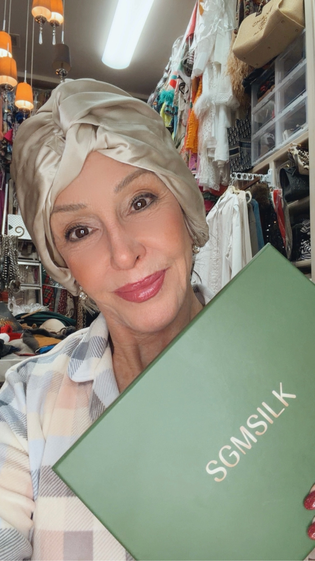 For Sleeping Womens Sleep Cap 100% Mulberry Silk. I use it to protect my hair from breakage in the back of my head where I tend to burrow. Adjustable and comes in other colors
This brand is not linkable so I linked several others I also love the Lily Silk brand. 

#LTKBeauty #LTKselfcare #LTKOver40
