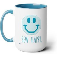 Sew Happy Mug, Quilt Coffee Ceramic Quilt Block Quilters Gift, Sewing Gift For Mom, Quilter, Quilting Mug | Etsy (US)