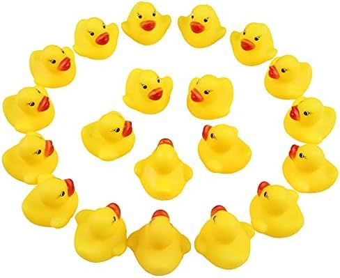 Meeall Mini Yellow Rubber Bath Ducks for Child 20pcs | Amazon (US)