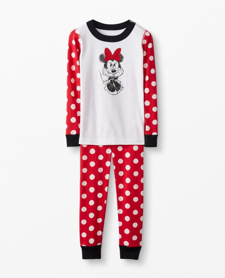 Disney Minnie Mouse Long John Pajamas In Organic Cotton | Hanna Andersson