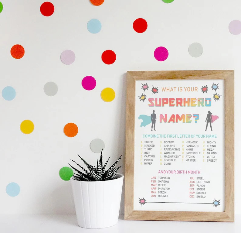 What is Your Superhero Name / Birthday / Party / Modern / Kid | Etsy | Etsy (US)