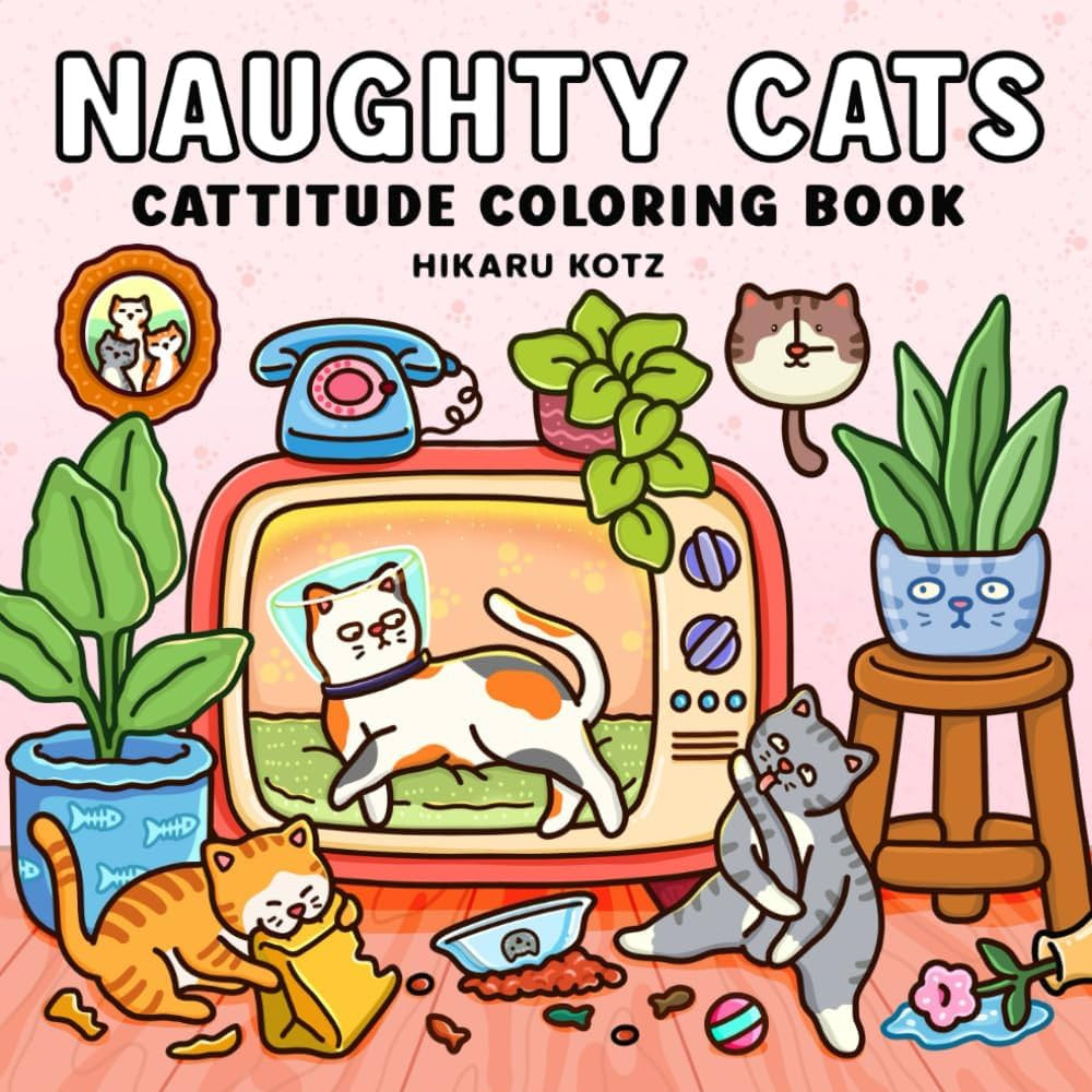 Naughty Cats: Cattitude Coloring Book for Adults and Teens (Cat & Dog Coloring Book) | Amazon (US)