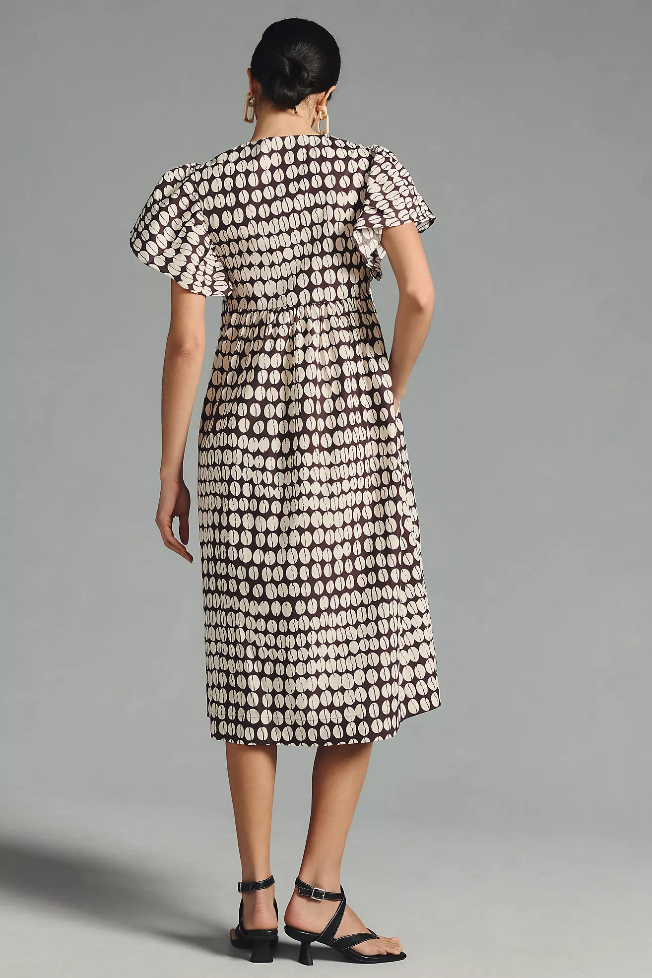 Maeve Printed Flutter-Sleeve Babydoll Dress | Anthropologie (US)