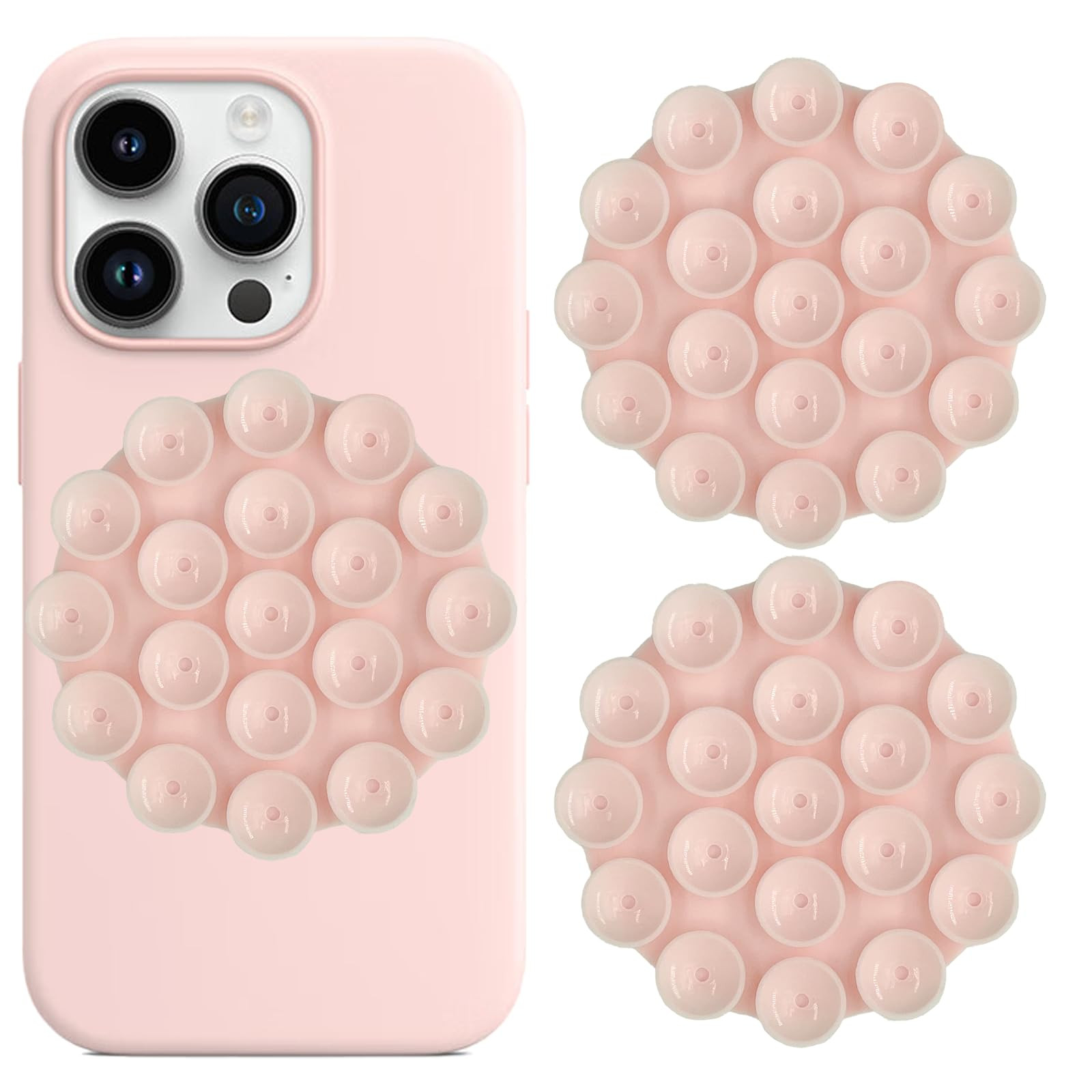 2PCS Round Silicone Suction Phone Case Adhesive Mount, Strong Grip Holder for Selfies & Shooting ... | Amazon (US)