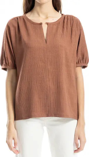 MAX STUDIO Short Sleeve Split Neck Blouse | Nordstromrack | Nordstrom Rack