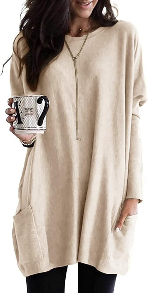 SENSERISE Womens Long Sleeve/Short Sleeve Tunic Tops for Leggings Lightweight Casual Sweatshirt with | Amazon (US)