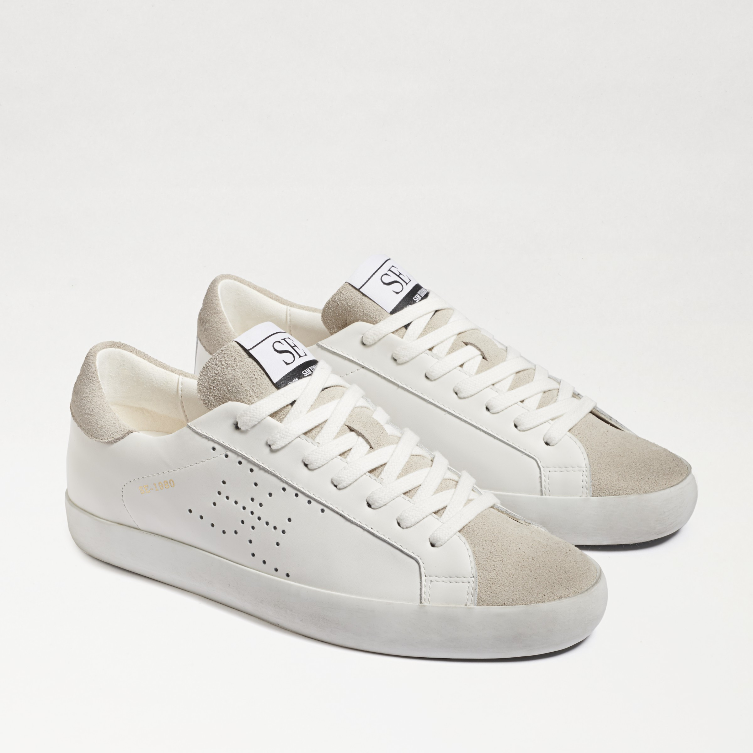 Sam Edelman Aubrie Lace Up Sneaker White/Light Grey | Sam Edelman