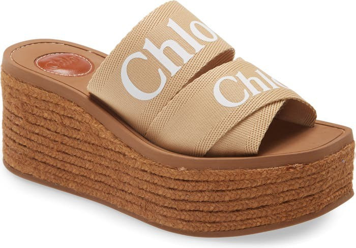 Woody Logo Espadrille Platform Slide Sandal | Nordstrom