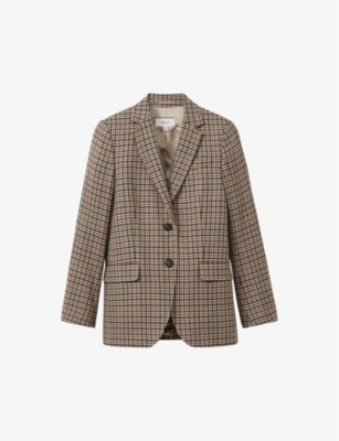 Dora single-breasted check wool-blend blazer | Selfridges