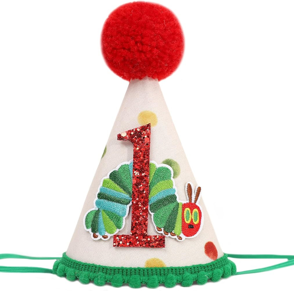 Hungry Caterpillar 1st Birthday Hat - Eric Carle Inspired Baby Crown, First Birthday Party Decor ... | Amazon (US)