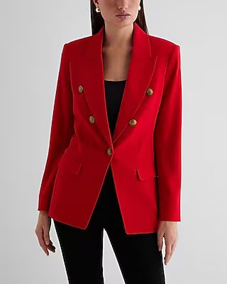 Double Breasted Novelty Button Blazer | Express