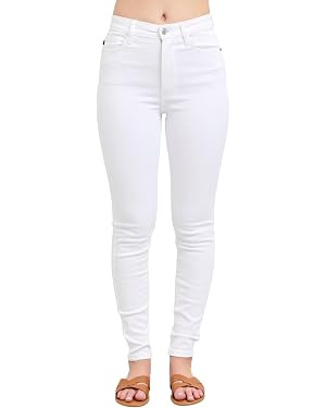 Judy Blue Women's High-Rise Bright White Skinny Jeans | Amazon (US)