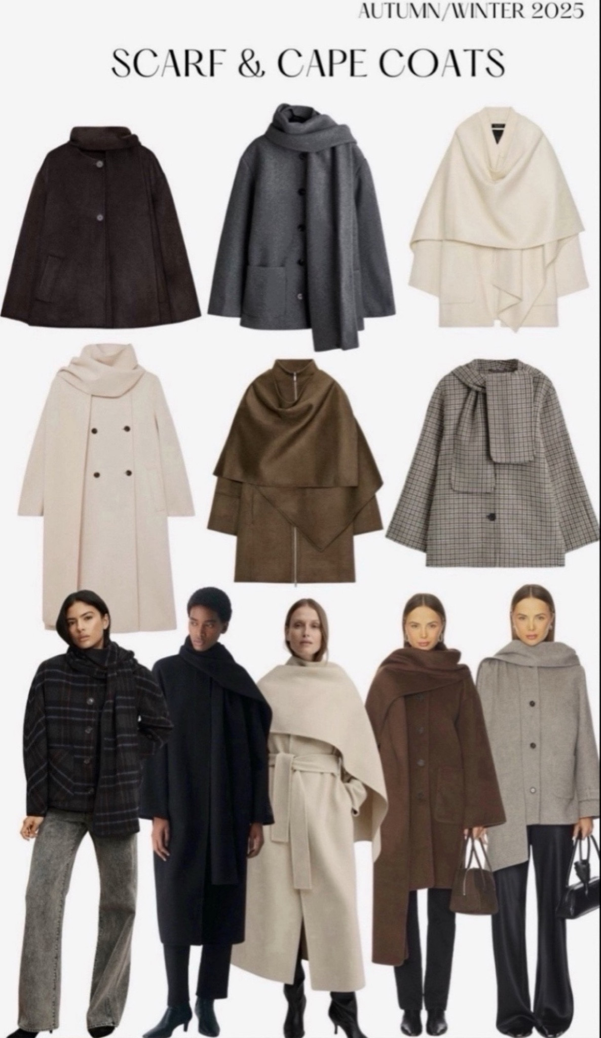 Fall/winter trends 2025: scarf & cape coats 
#scarf #cape #coat #falltrends #wintertrends #brown #beige #cream #black #plaid #grey 




#LTKWorkwear # #LTKFindsUnder100

#LTKFindsUnder100 #LTKSeasonal #LTKFindsUnder50

#LTKSaleAlert