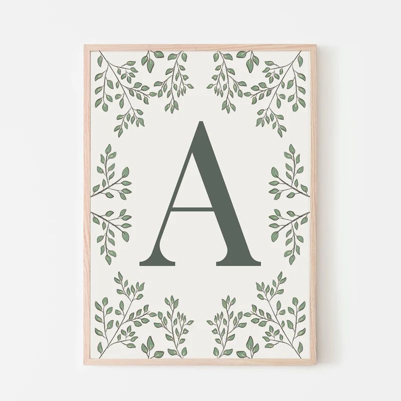 Personalized Foliage Letters Art Print | Project Nursery
