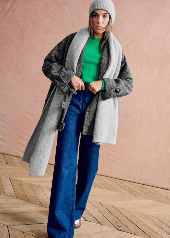 Marianne Maxi Scarf - Blush - Baby Alpaca - Sézane | Sezane Paris