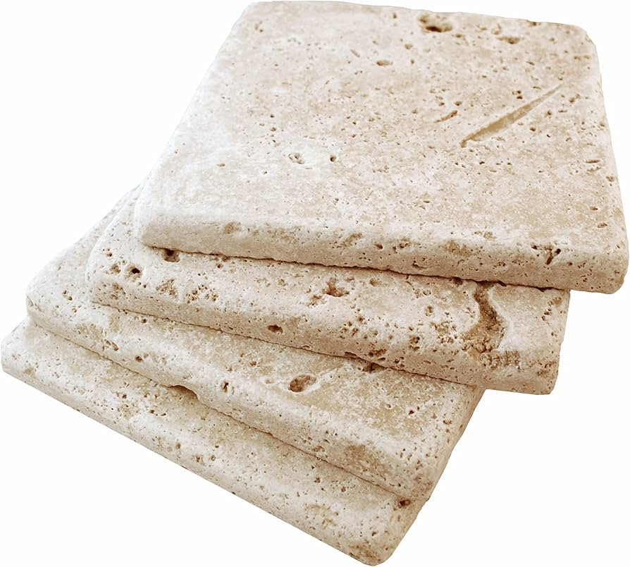 Walnut 4x4 Tumbled Travertine Floor Backsplash Tile 9 Piece Pack | Amazon (US)