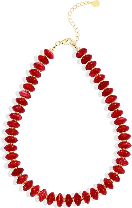 Acrylic Beaded Necklace for Women,Beach Strand Jewelry Gifts | Statement Necklace,Cute Trendy Han... | Amazon (US)