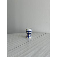 Blue & Beige Checkered Egg Cup, Vintage Rustic Style, Retro Kitchen Decoration, Home, Small Gift | Etsy (US)