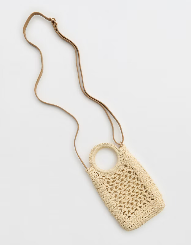 Aerie Mini Straw Phone Bag | Aerie