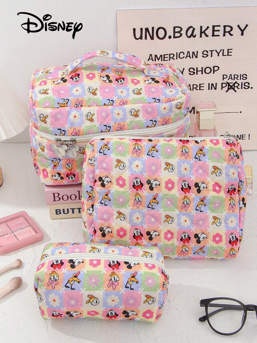 Disney Stitch Cosmetic Bag With Handle Large Capacity Makeup Bag Essential For Holiday Women's Co... | SHEIN