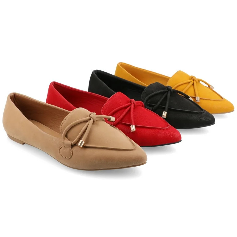 Journee Collection Womens Muriel Slip On Pointed Toe Loafer Flats | Walmart (US)