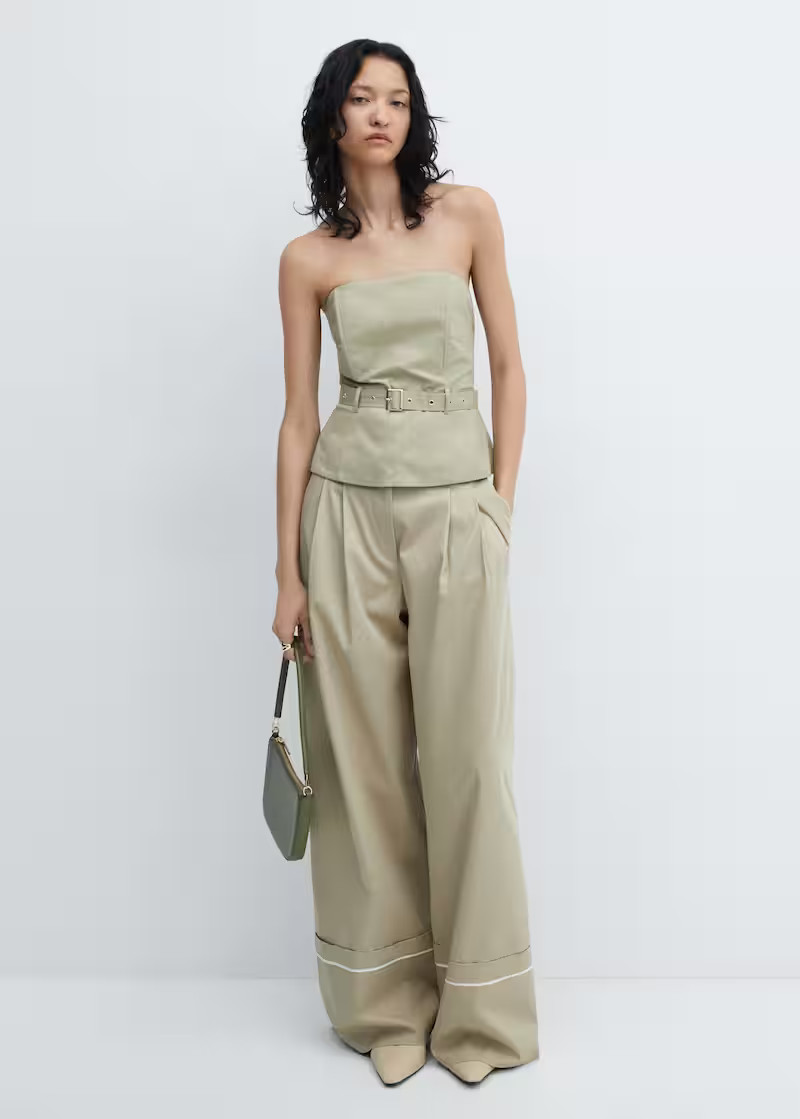 Strapless belted top -  Women | Mango USA | MANGO (US)