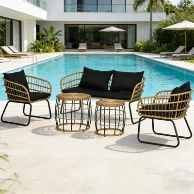 Outdoor Conversation Set,Patio Furniture Set,5 Piece Rattan Outdoor Furniture Set | Wayfair North America
