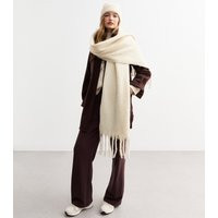 Cream Brushed Fringed Scarf New Look | New Look (UK)