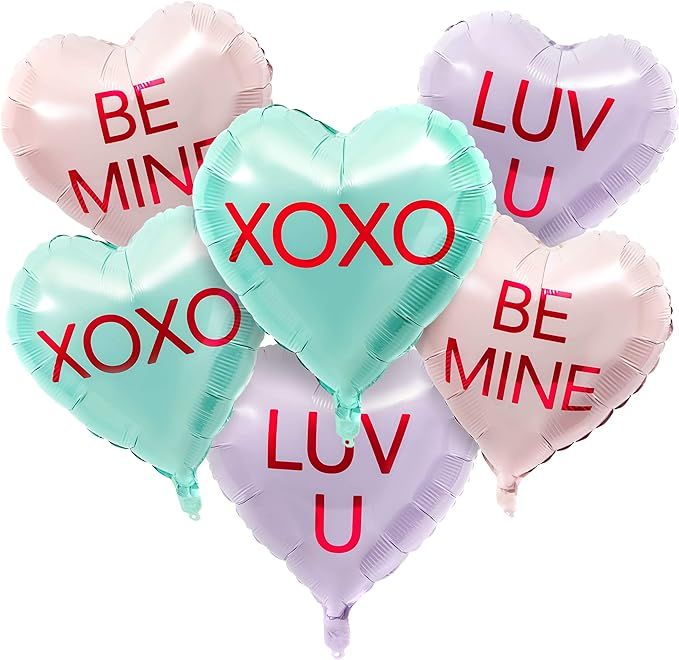 Conversation Candy Heart Balloons for Valentine Party Decorations (12 Pack) | Amazon (US)