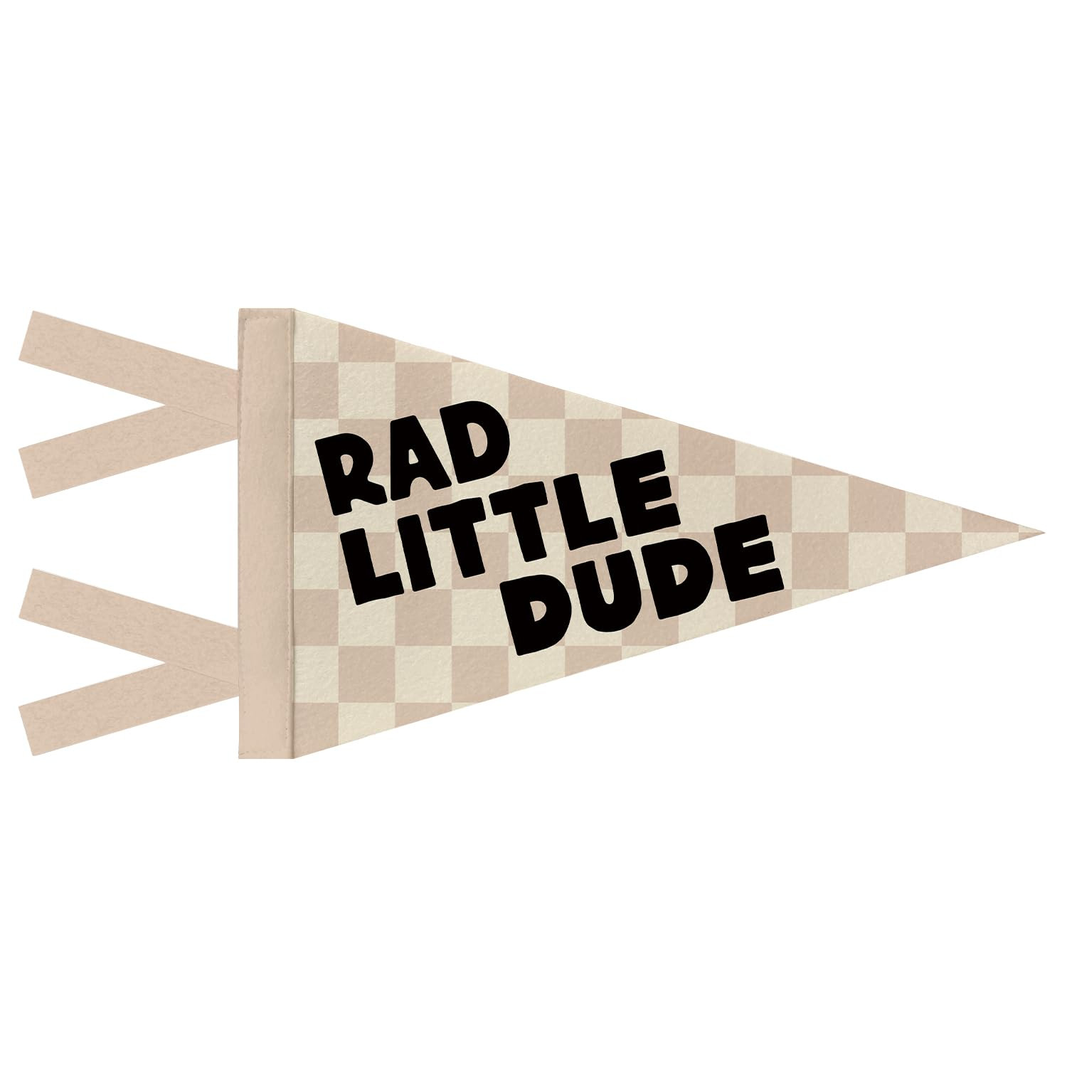 JXREQ Rad Little Dude Pennants Banners Flags for Kids Boys Room Decor, Trendy Retro Neutral Checkered Kids Canvas Wall Art Decor for Toddler Room Nursery Playroom, 8x17 Inch | Amazon (US)