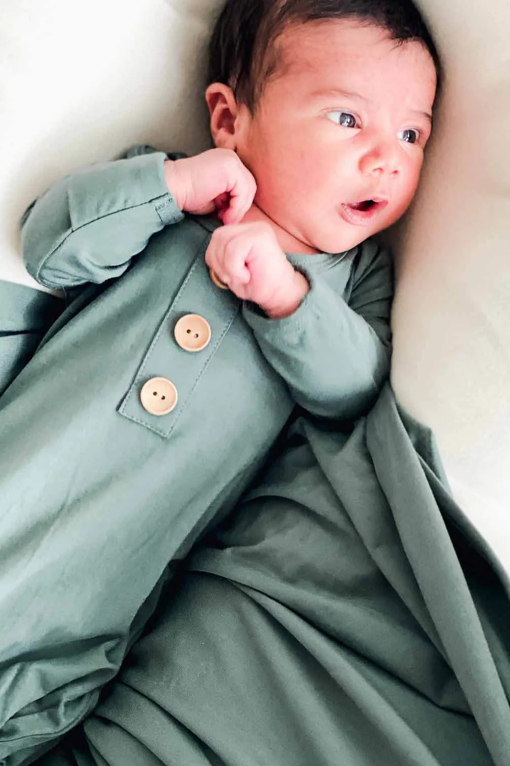 Emerald Bamboo Knotted Gown & Hat | Caden Lane