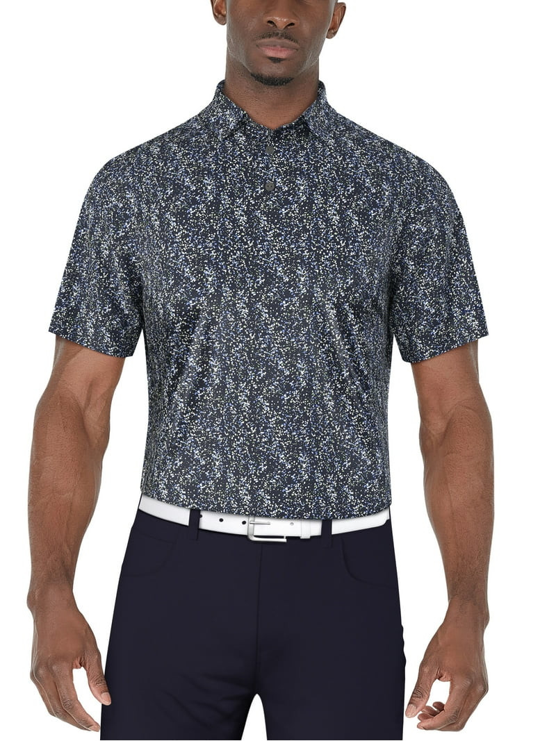Ben Hogan Men's and Big Men\u2019s Confetti Print Short Sleeve Golf Polo Shirt, up to Size 5XL | Walmart (US)