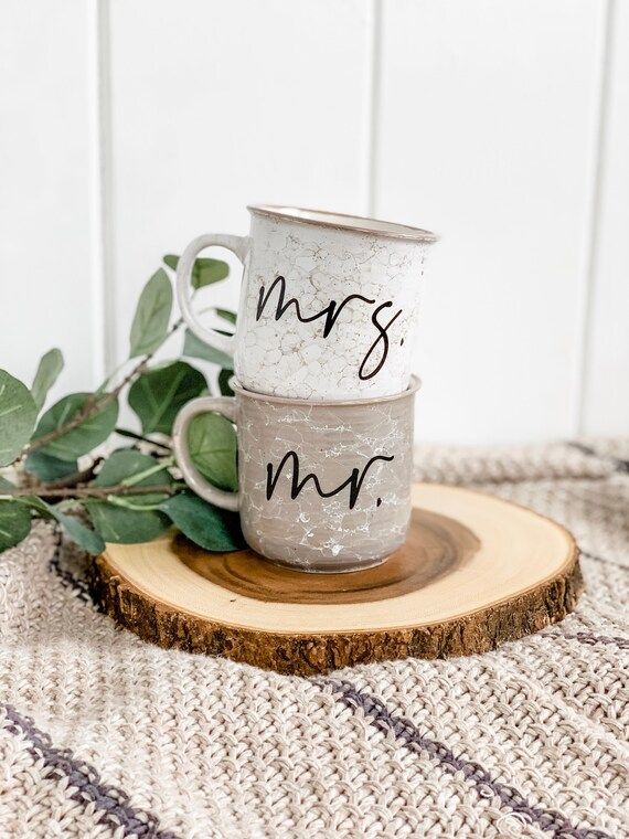 Mr & Mrs Campfire Coffee Mugs – Custom Mugs, Campfire Mugs, Wife and Husband Coffee Mugs, Weddi... | Etsy (US)