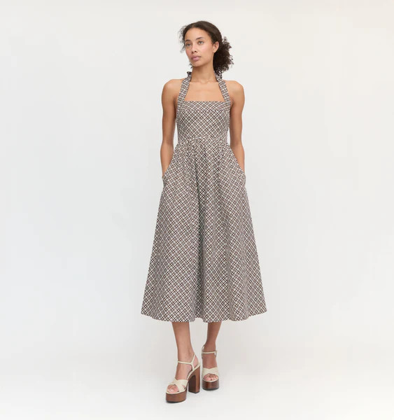 The Fleur Midi Dress - Chocolate Circular Lattice | Hill House Home US