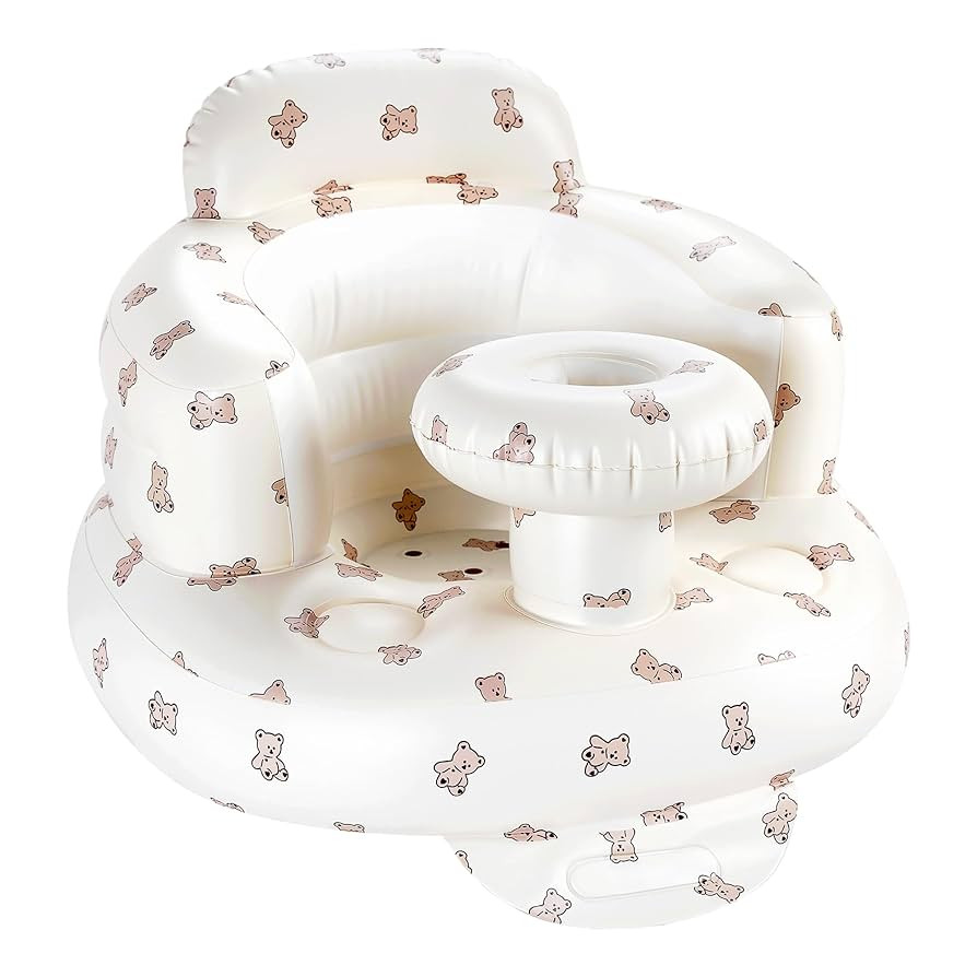 Inflatable Baby Seat with Tray, Comfortable Sit Me Up Floor Seat for Baby Learning to Sit, Portab... | Amazon (US)