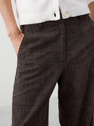 WIDE-LEG HIGH-RISE PLAID TROUSER | Banana Republic Factory
